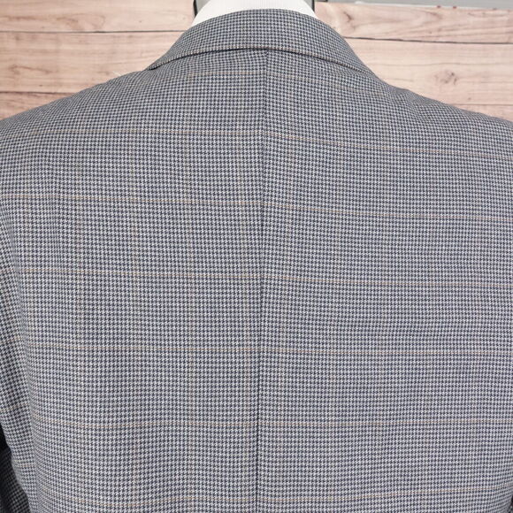 NWT JOSEPH & FEISS GREY HOUNDSTOOTH SPORT BLAZER SPORT COAT MENS SZ 40L NEW! - Picture 6 of 10